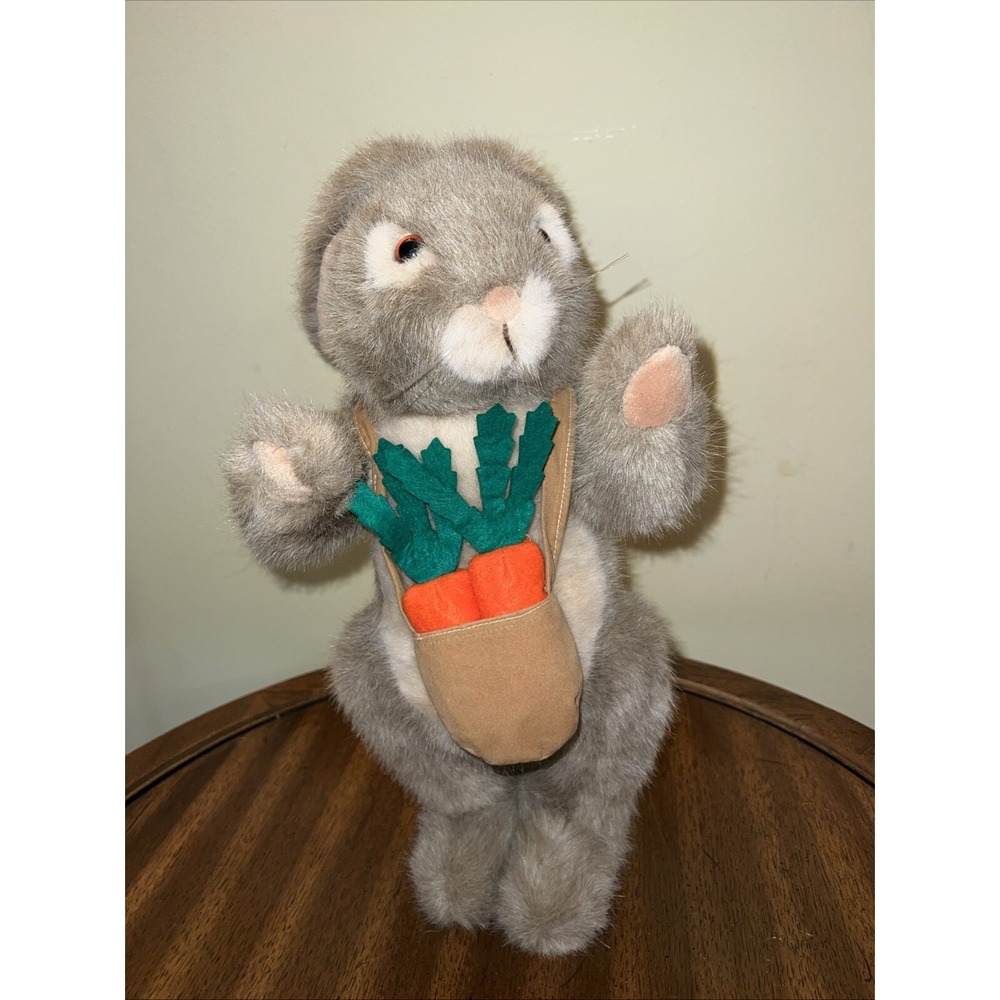 Easter Bunny Plush Rabbit Large Vtg 80s Dakin Jointed Stuffed Uncle Jacques 17"